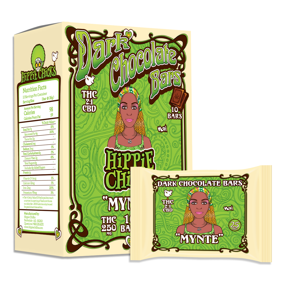 Dark Chocolate Bars "MYNTE"