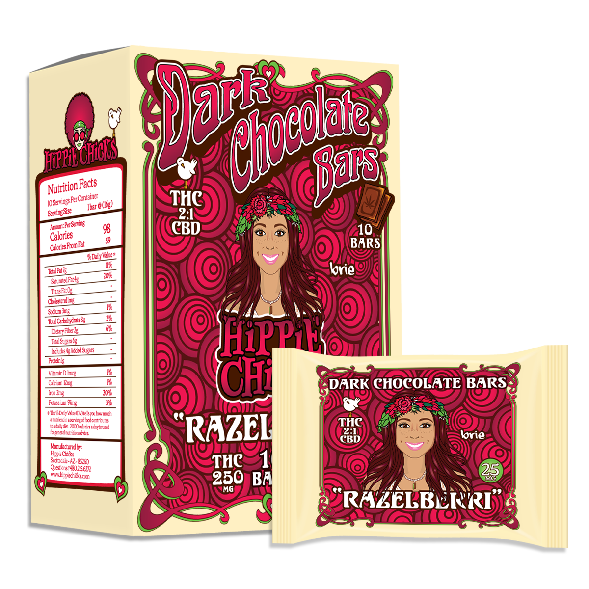 Dark Chocolate Bars "RAZELBERRY"