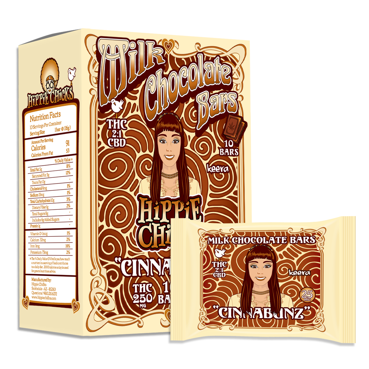 Milk Chocolate Bars "CINNABUNZ"